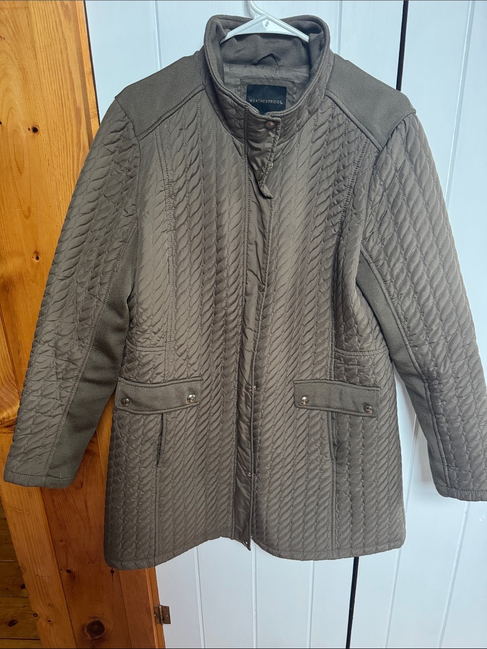 Weatherproof Quilted Puffer Jacket in Olive Green